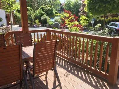 Ein Balkon oder eine Terrasse in der Unterkunft Chalets zum Ilsetal, Carl-Lambrecht-Chalet