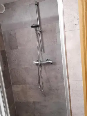 Ein Badezimmer in der Unterkunft Ferienwohnungen Untermühle, Rothenbergerstr. 12