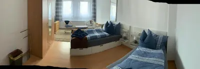 Ein Sitzbereich in der Unterkunft Monteurs Zimmer Noack