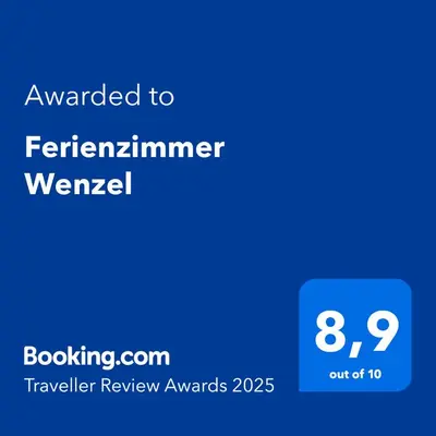 Ein Zertifikat, Auszeichnung, Logo oder anderes Dokument, das in der Unterkunft Ferienzimmer Wenzel ausgestellt ist