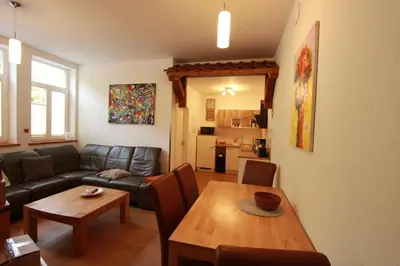 Ein Sitzbereich in der Unterkunft Ferienwohnung Altstadtidylle 2