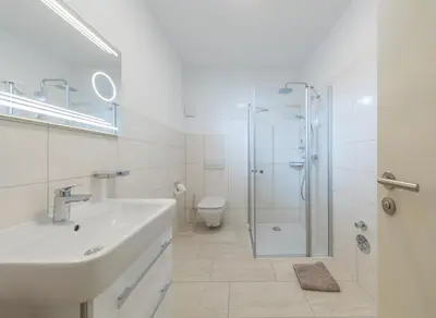 Ein Badezimmer in der Unterkunft Harzer-Bachtaeler