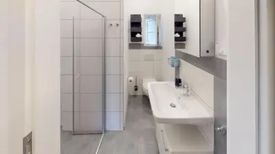 Ein Badezimmer in der Unterkunft Ihr Zuhause am Jakobikirchhof