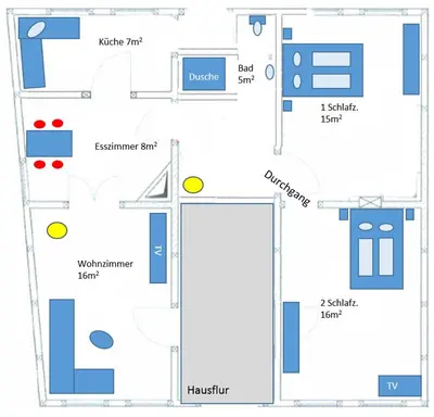 Grundriss der Unterkunft Ihr Zuhause am Jakobikirchhof