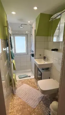 Ein Badezimmer in der Unterkunft Ferienwohnungen am Köhlerhang Bad Lauterberg im Harz