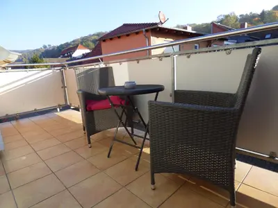 Ein Balkon oder eine Terrasse in der Unterkunft Ferienapartment ''Zum Stollenkönig''