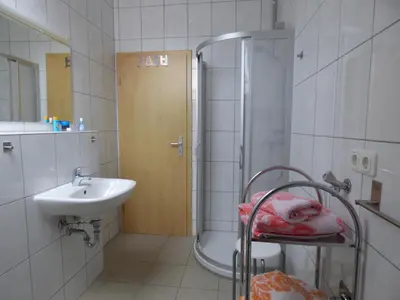 Ein Badezimmer in der Unterkunft Ferienapartment ''Zum Stollenkönig''