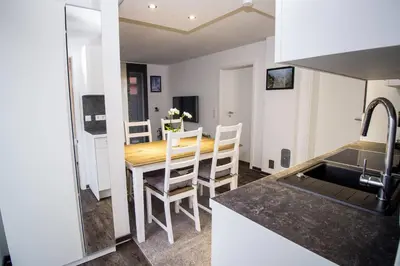 Küche/Küchenzeile in der Unterkunft Ferienwohnung 