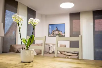 Ein Sitzbereich in der Unterkunft Ferienwohnung 