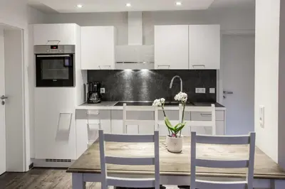 Küche/Küchenzeile in der Unterkunft Ferienwohnung 