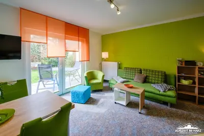 Ein Sitzbereich in der Unterkunft Auszeit-im-Harz Haus 6 Wohnung 3