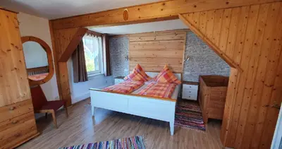 Ein Bett oder Betten in einem Zimmer der Unterkunft Ferienwohnung Leonie