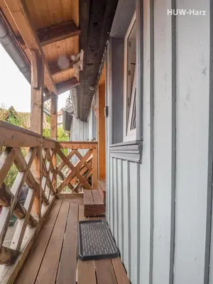 Ein Balkon oder eine Terrasse in der Unterkunft Holz und Fein am Burgberg