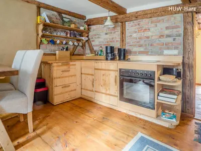 Küche/Küchenzeile in der Unterkunft Holz und Fein am Burgberg
