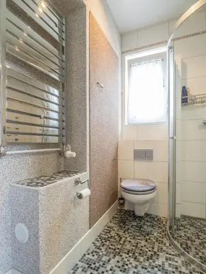 Ein Badezimmer in der Unterkunft Ferienhaus Ausblick Am Eichenberg