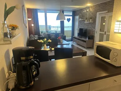 Küche/Küchenzeile in der Unterkunft App 587 mit Schwimmbad und Sauna im Panoramic Hohegeiß Braunlage