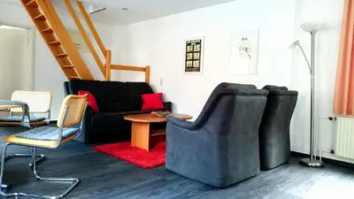 Ein Sitzbereich in der Unterkunft Altstadtapartments