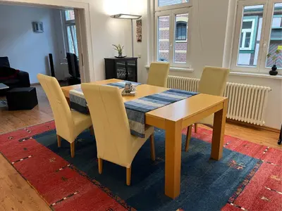 Ein Sitzbereich in der Unterkunft Altstadtapartments