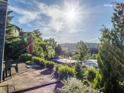 Ein Garten an der Unterkunft Finnhütte am Kapitelsberg