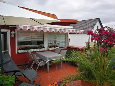 Ein Patio oder anderer Außenbereich in der Unterkunft Ferienwohnung Köhlert