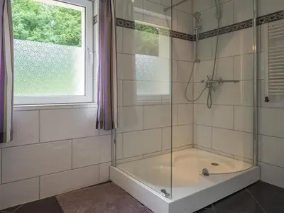 Ein Badezimmer in der Unterkunft Naturferienhaus mit Schlossblick in Drübeck