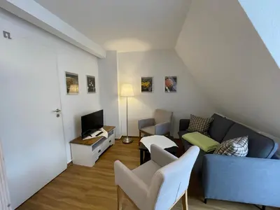 Ein Sitzbereich in der Unterkunft Apartment mit Balkon No2