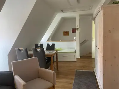 Ein Sitzbereich in der Unterkunft Apartment mit Balkon No2