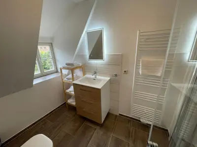 Ein Badezimmer in der Unterkunft Apartment mit Balkon No2