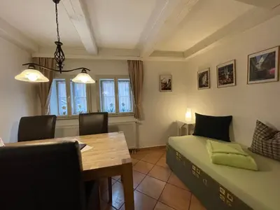 Ein Sitzbereich in der Unterkunft Apartment No6
