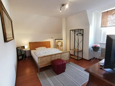 Ein Bett oder Betten in einem Zimmer der Unterkunft Ferienwohnung Loma