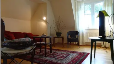 Ein Sitzbereich in der Unterkunft Ferienwohnung Loma