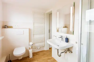 Ein Badezimmer in der Unterkunft Ferienwohnung Bad Sachsa Harz
