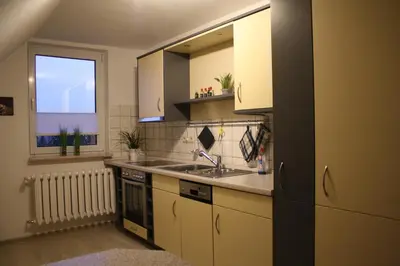 Küche/Küchenzeile in der Unterkunft Ferienwohnung im Harz
