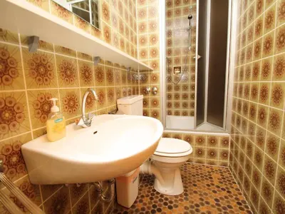 Ein Badezimmer in der Unterkunft Ferienwohnung im Haus Schiefertal, Wieda