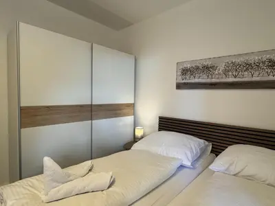 Ein Bett oder Betten in einem Zimmer der Unterkunft Wohnung in Altenau nahe Harzgebirge