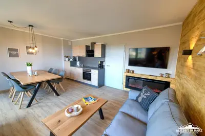 Küche/Küchenzeile in der Unterkunft Auszeit im Harz Haus 3 Wohnung 6
