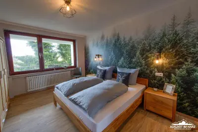 Ein Bett oder Betten in einem Zimmer der Unterkunft Auszeit im Harz Haus 3 Wohnung 6