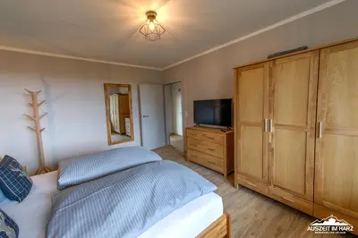 Ein Bett oder Betten in einem Zimmer der Unterkunft Auszeit im Harz Haus 3 Wohnung 6