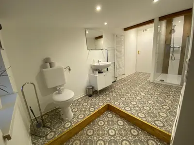 Ein Badezimmer in der Unterkunft Ferienhof Drei Linden