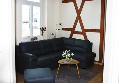 Ein Sitzbereich in der Unterkunft Ferienhaus Brockenbahnblick