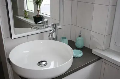 Ein Badezimmer in der Unterkunft Ferienhaus Brockenbahnblick