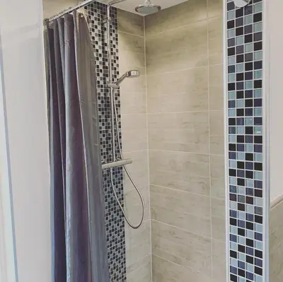 Ein Badezimmer in der Unterkunft Ferienchalet Flößwehrtal