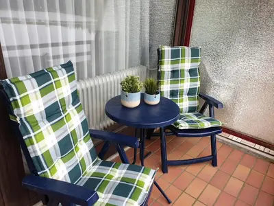 Ein Sitzbereich in der Unterkunft Apartment am Kranichsee Vier Jahreszeiten