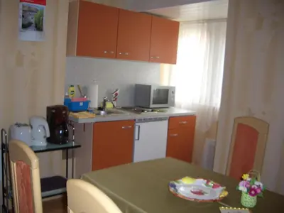 Küche/Küchenzeile in der Unterkunft Ferienwohnung Zeus