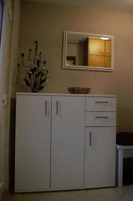 Küche/Küchenzeile in der Unterkunft Ferienwohnung am Kurpark