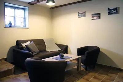Ein Sitzbereich in der Unterkunft Ferienwohnung Tilia