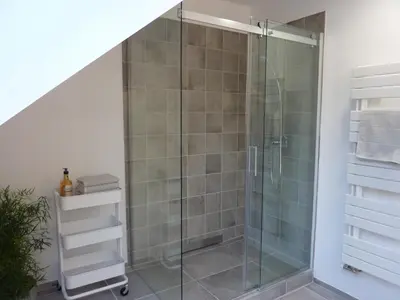 Ein Badezimmer in der Unterkunft Ferienwohnung am Wald