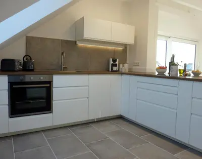 Küche/Küchenzeile in der Unterkunft Ferienwohnung am Wald