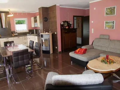 Ein Sitzbereich in der Unterkunft Ferienhaus 
