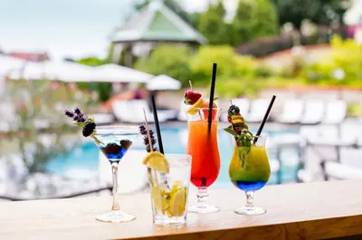 Getränke in der Unterkunft Romantischer Winkel RoLigio & Wellness Resort